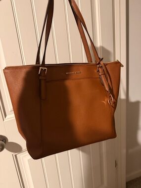 Michael Kors Tan Saffiano Leather Tote with Gold Hardware
